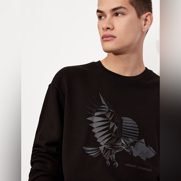 ARMANI EXCHANGE CREW NECK EAGLE SWEATSHIRT - Picture 3 of 10